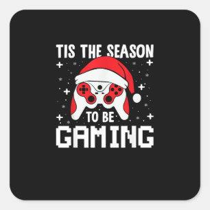 Sticker Carré C'est la saison pour le rythme de cœur de Noël du