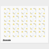 Sticker Carré C'est l'Amour Citrons à Ruban Bleu Cadeau de Maria (Feuille)