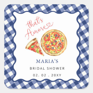 Sticker Carré C'est l'amour Fête de Pizza Italienne Enterrement