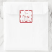 Sticker Carré C'est l'Amour Vin de Pizza Italienne Rouge Enterre (Sac)