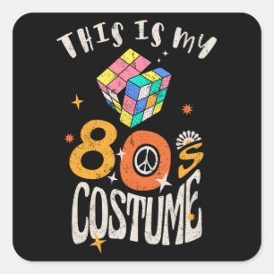 Sticker Carré C'est mon costume des années 80 effet Grunge
