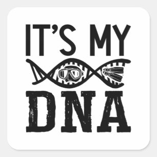 Sticker Carré C'est My DNA SpearFishing Dive Freediver Freedivin