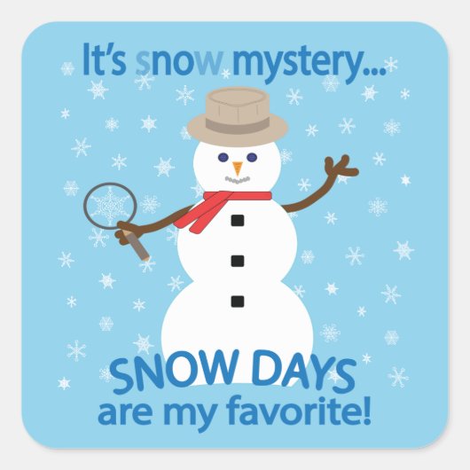 Sticker Carré C'est NOw Mystery Detective Snowman Blue (Devant)