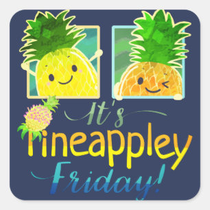 Sticker Carré C'est Pineappley Friday - Punny Garden Carré Stick