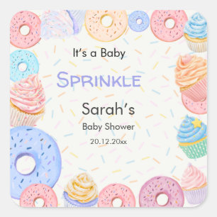 Sticker Carré C'est un Baby Sprinkle Baby Shower Casual