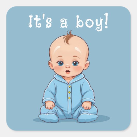 Sticker Carré C'est un garçon ! (Devant)