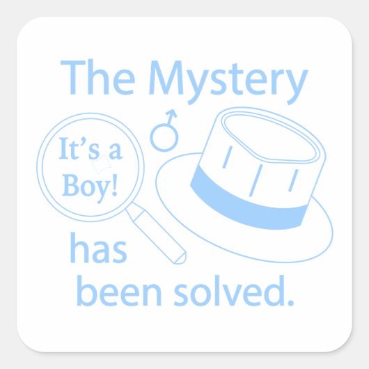 Sticker Carré C'est un garçon ! Mystère résolu (Devant)