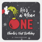 Sticker Carré C'est un Mean One | Anniversaire de Grinch (Devant)