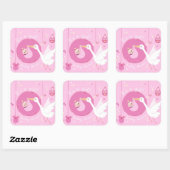 Sticker Carré C'est une fille (Feuille)