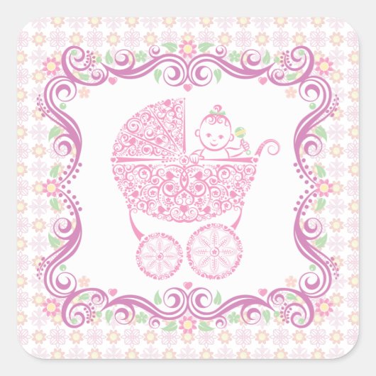 Sticker Carré C'est une fille ! (Devant)