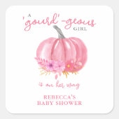 Sticker Carré C'est une fille s'amuser Pun rose Citrouille Baby (Devant)