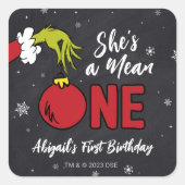 Sticker Carré C'est une Mean One | Anniversaire de Grinch (Devant)