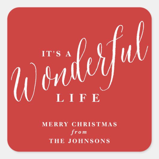 Sticker Carré C'est une merveilleuse coutume de vie (Devant)