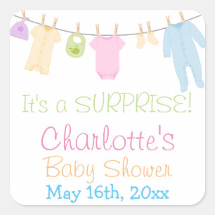 Sticker Carré C'est une petite partie de baby shower de