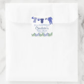 Sticker Carré C'est une SURPRISE ! Baby shower de linge de bébé (Sac)