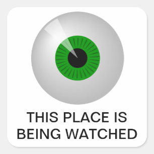 Sticker Carré Cet endroit est surveillé