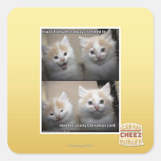 Sticker Carré C'était Fluffy (Devant)