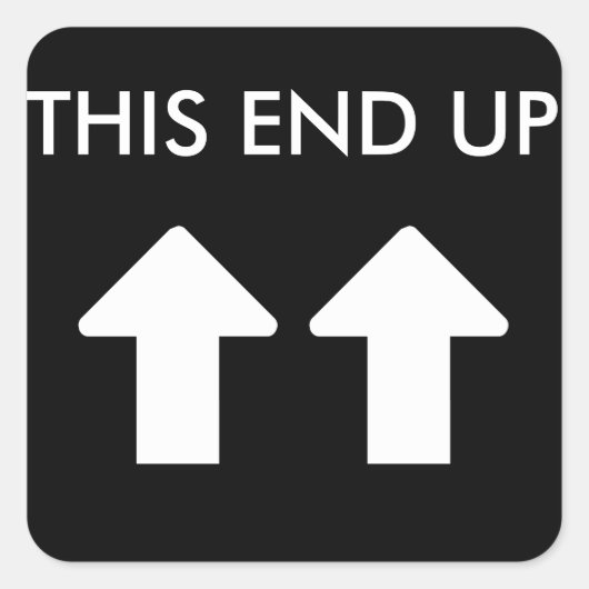 Sticker Carré Cette flèche se termine en blanc (Devant)