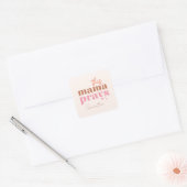 Sticker Carré Cette Mama prie - Rustic Boho Design (Enveloppe)