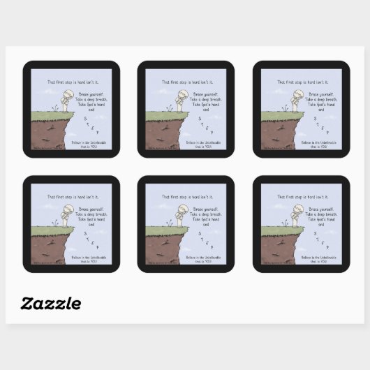 Sticker Carré Cette première étape (Feuille)