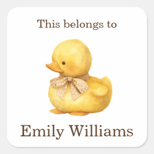 Sticker Carré Cette propriété appartient au nom Balise Retour à 