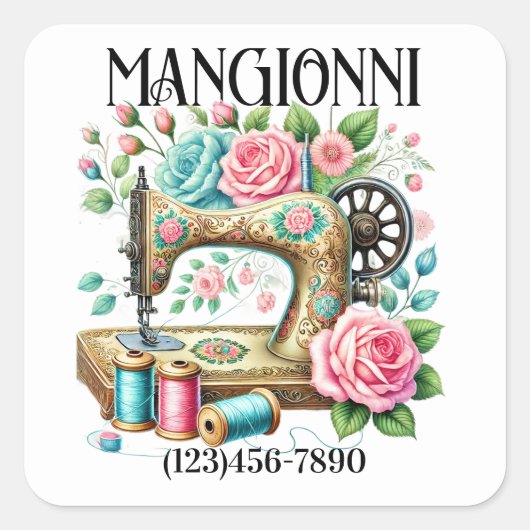 Sticker Carré Chaîne de couture (Devant)