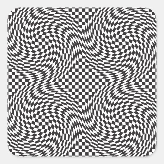 Sticker Carré Chaîne de damier (Devant)