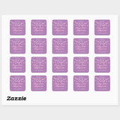Sticker Carré Chaîne Lights Baptême rose Christening Favoriser (Feuille)