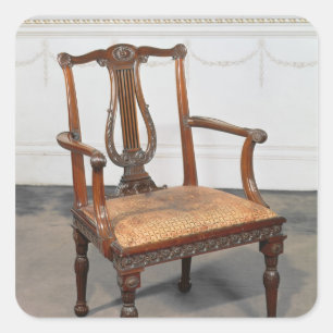 Sticker Carré Chaise découpée de lyre-de retour, fournie par