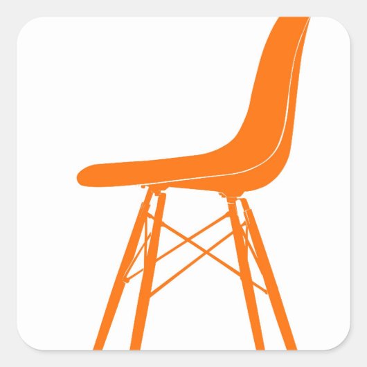 Sticker Carré Chaise latérale en plastique moulé Eames (Devant)