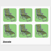 Sticker Carré Chaise longue de jardin (Feuille)
