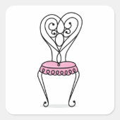 Sticker Carré Chaise rose (Devant)