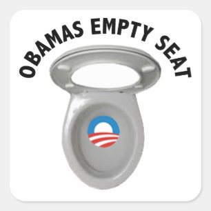 Sticker Carré Chaise vide d'Obama - siège des toilettes