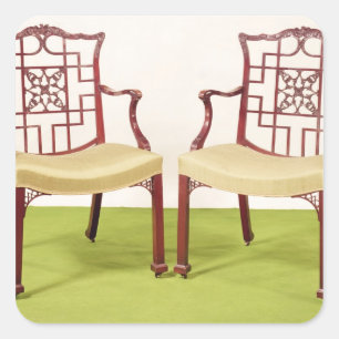 Sticker Carré Chaises en acajou Chippendale