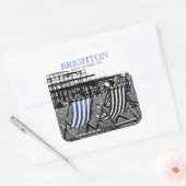 Sticker Carré Chaises longues sur Brighton Beach, (UK) Autocolla (Enveloppe)