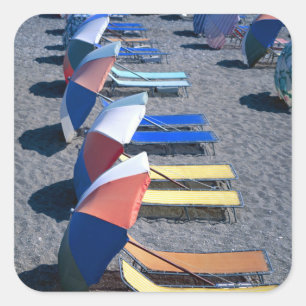 Sticker Carré Chaises Vacantes Sur La Plage
