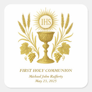 Sticker Carré Chalice eucharistique de la première communion