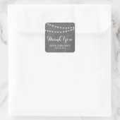 Sticker Carré Chalkboard Été Chaîne Lumière Mariage Merci (Sac)