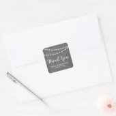 Sticker Carré Chalkboard Été Chaîne Lumière Mariage Merci (Enveloppe)