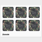 Sticker Carré chalkboard floral wreath douche favorise autocolla (Feuille)