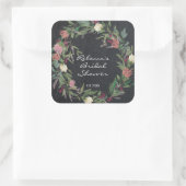 Sticker Carré chalkboard floral wreath douche favorise autocolla (Sac)