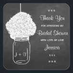 Sticker Carré Chalkboard Hydrangea Mason Jar Fête des mariées<br><div class="desc">Chalkboard Hydrangea Mason Jar Fête des mariées Favoriser Stickers.</div>