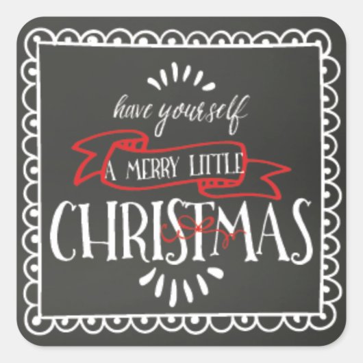 Sticker Carré Chalkboard Se Faire Un Joyeux Petit Noël (Devant)
