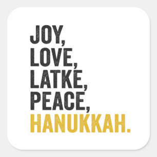 Sticker Carré Challah de Hanukkah drôle Latke Amateur de nourrit