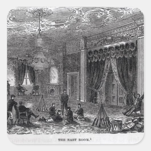 Sticker Carré Chambre Est de la Maison Blanche pendant la Civili (Devant)