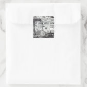 Sticker Carré Chambre Lit (Sac)