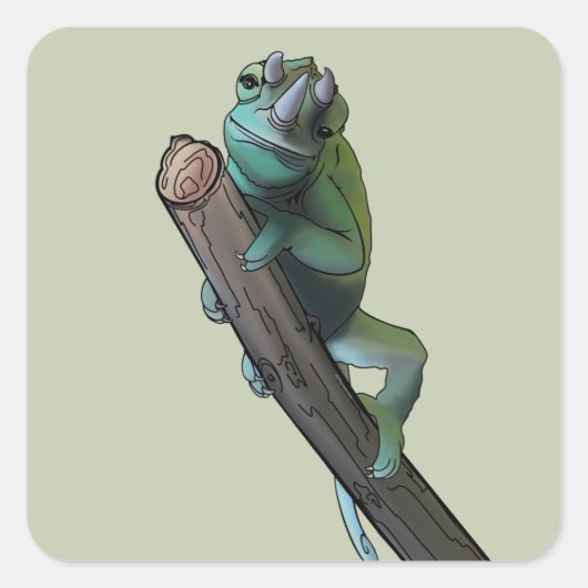 Sticker Carré Chameleon de Cute Jackson (Devant)