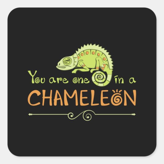 Sticker Carré Chameleon Lizard Reptile Gecko Dragon Drôle Cadeau (Devant)