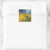 Sticker Carré Champ de blé avec corbeaux (Sac)