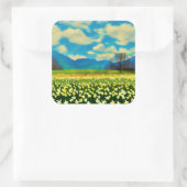 Sticker Carré Champ de jonquilles - peinture (Sac)
